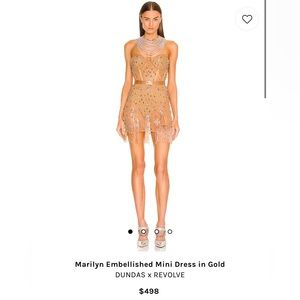 Dundas x Revolve Marilyn embellished mini dress in gold